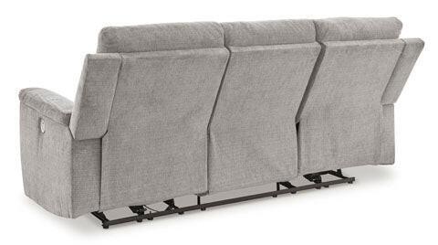 Barnsana Ash Power Reclining Sofa with USB Charging Ports - Modern 3-Seater Leather Recliner Couch for Living Room, Home Theater & Family Room Relaxation