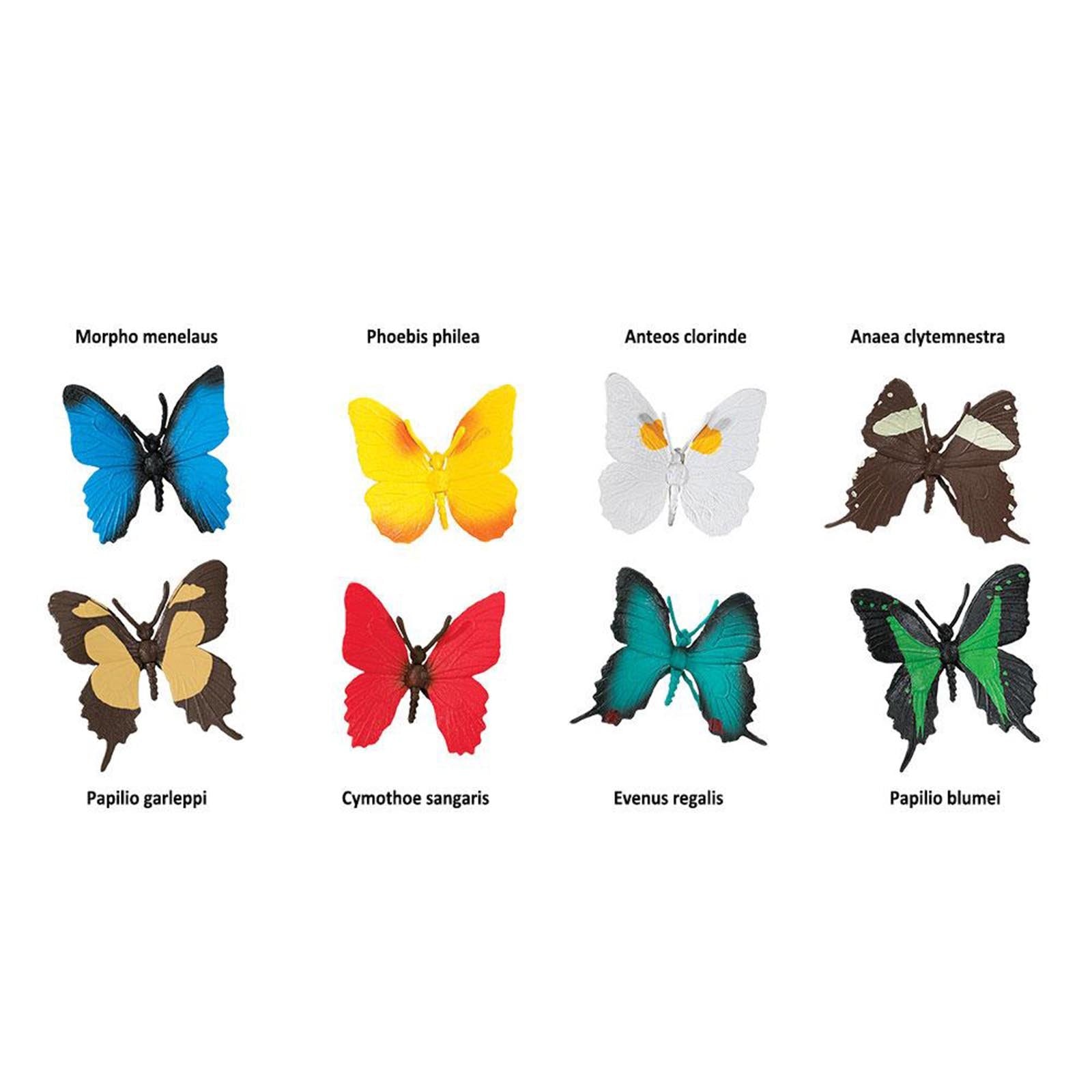 Safari Ltd Butterflies Toob Mini Figures - 12 Realistic Butterfly Figurines for Kids, Educational Toys, Nature Collectibles - Perfect for Playtime, Learning & Home Decor