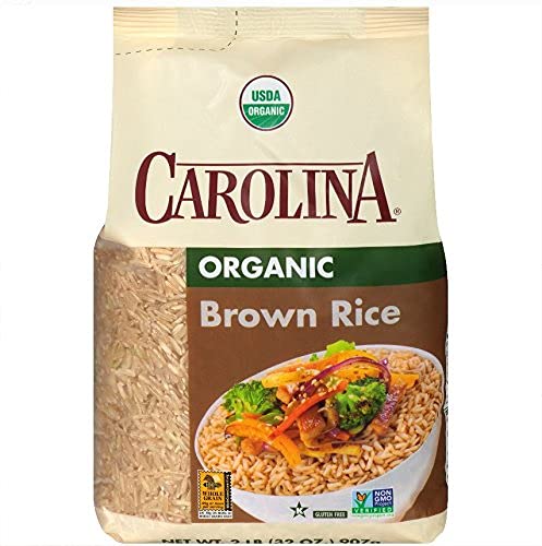 Organic Brown Rice - Carolina Grown, 2 lb (Pack of 6) | Non-GMO, Gluten-Free Whole Grain Rice for Cooking, Meal Prep & Healthy Eating