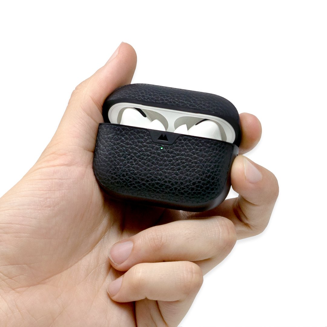 Premium Black Leather AirPods Pro Case - Shockproof Protective Cover with Keychain for Apple AirPods Pro 1st/2nd Gen - Perfect for Travel, Workout & Everyday Use
