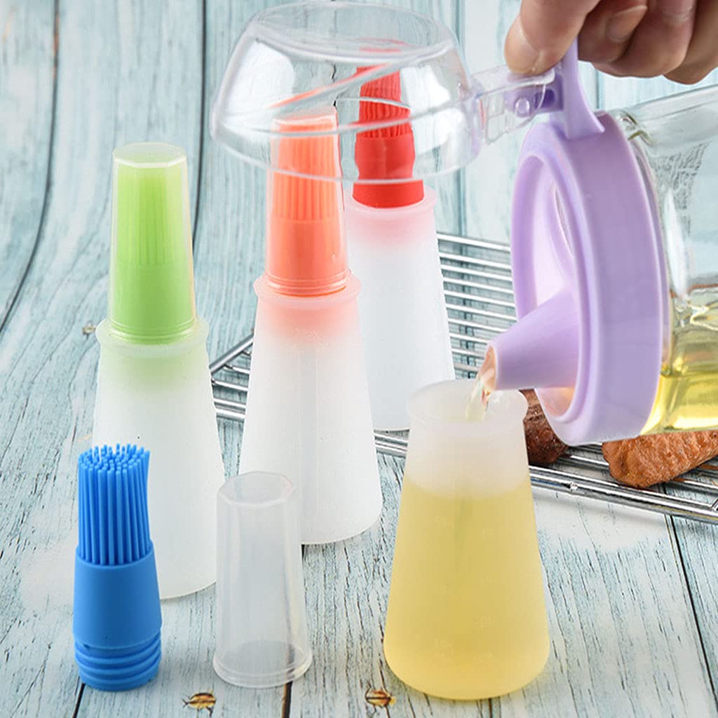 Premium Silicone Basting Brush Set - 4 Pack Heat-Resistant BBQ, Grill, Pastry & Baking Brushes for Oil, Honey & Sauce - Perfect for Cooking, Grilling & Kitchen Use (Orange)