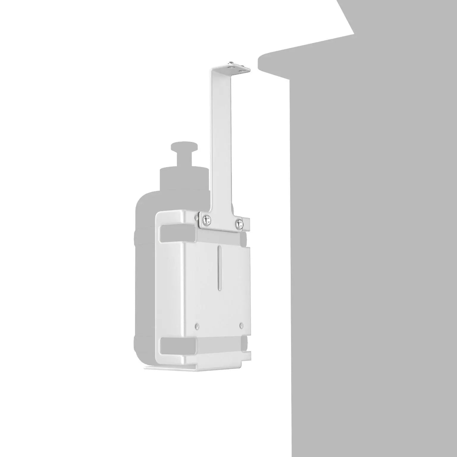 Stainless Steel Universal Sanitizer Bottle Holder - Hands-Free Dispenser for Bathroom, Kitchen, Office & Travel - Wall Mount or Countertop Use
