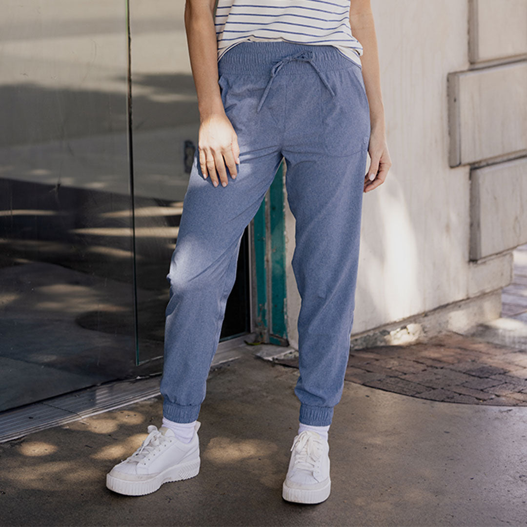 Men's Lightweight Chambray Joggers - Comfortable Casual Pants for Travel, Lounge & Everyday Wear
