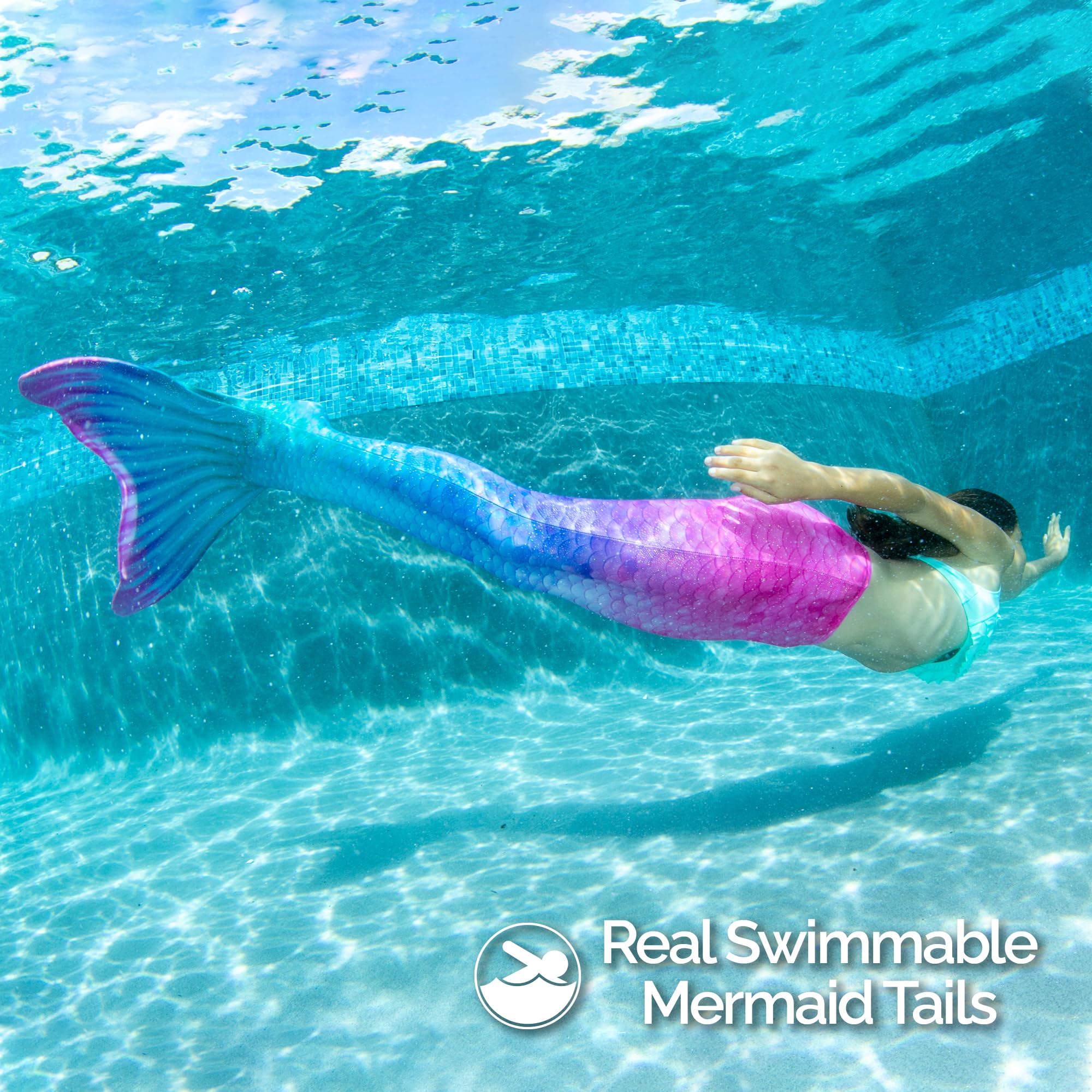 Fin Fun Limited Edition Mermaid Tail Swimwear for Girls, Kids, Women, Teens & Adults - Reinforced Tips & Monofin Included - Perfect for Pool Parties, Beach Vacations & Underwater Photography