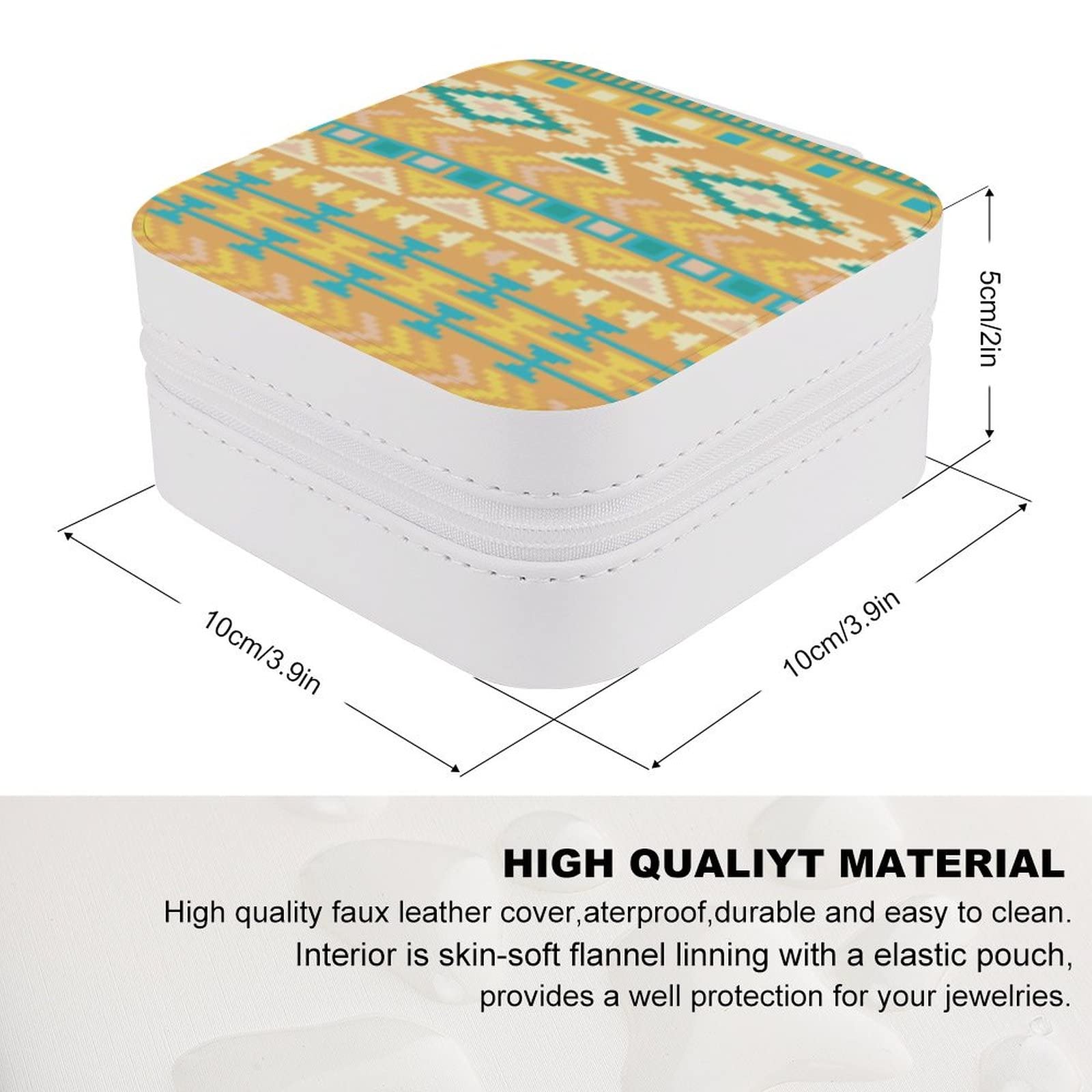 Premium Travel Jewelry Organizer Case - Compact Jewelry Storage Bag for Women | Holds Necklaces, Earrings, Rings & Bracelets | Perfect Gift for Mom & Girlfriend | Orange Pixel Design | Ideal for Vacations, Business Trips & Daily Organization