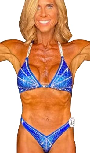 Royal Blue Competition Bikini Suit for Figure & Physique - Invisible Fit Posing Suit for Bodybuilding & Bikini Contests | Perfect for Stage Performances & Fitness Shows