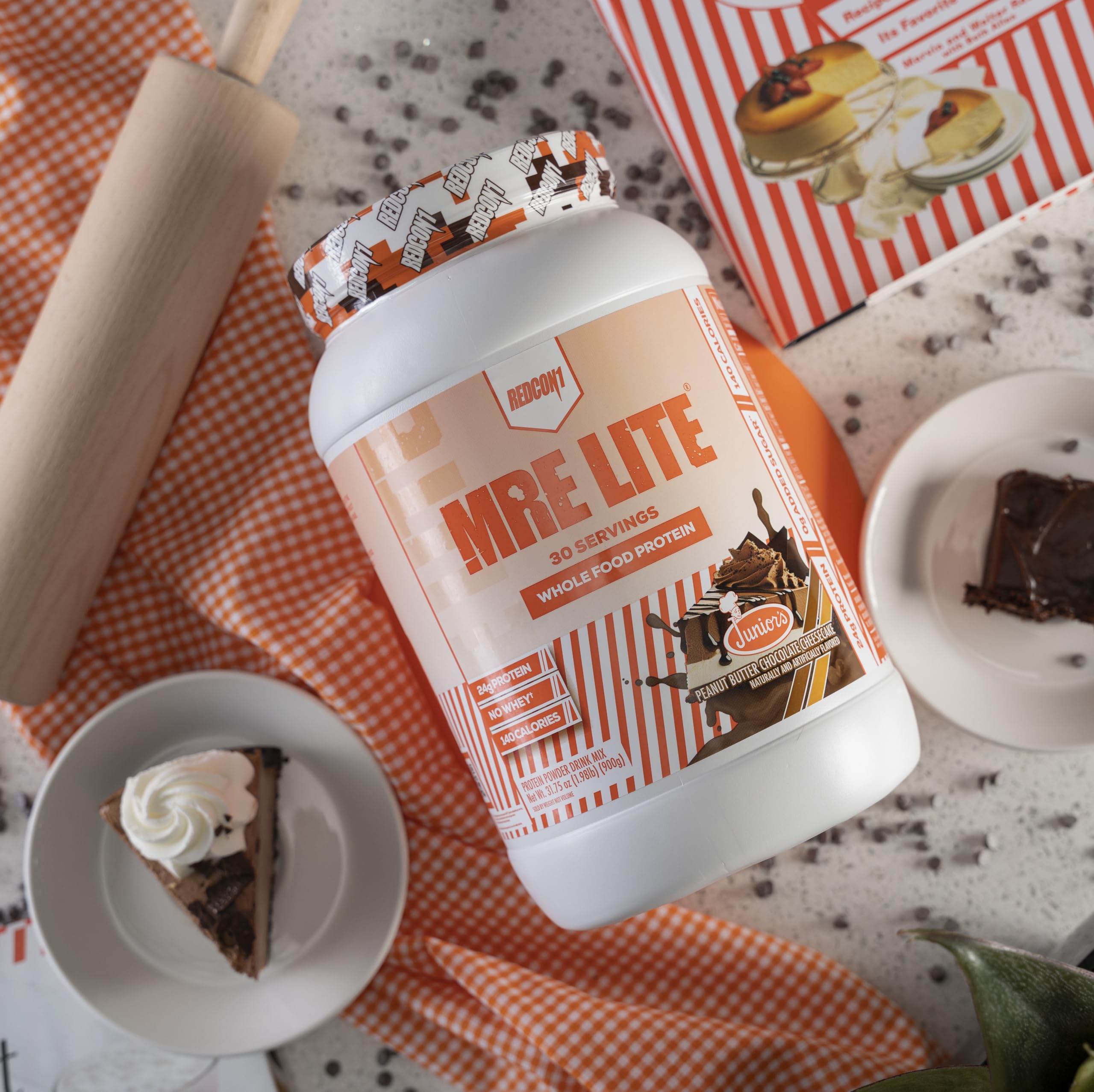 REDCON1 MRE Lite Whole Food Protein Powder for Juniors - Peanut Butter Chocolate Cheesecake Flavor | Low Carb Whey-Free Meal Replacement with Animal Protein Blends & MCT Oils | Easy to Digest (30 Servings) | Perfect for Post-Workout Recovery & Healthy Snacking