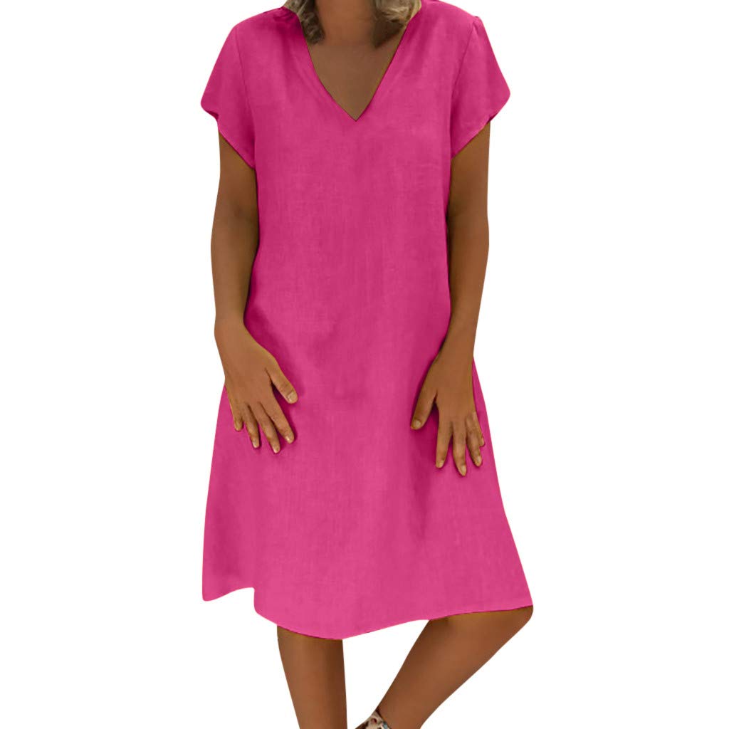 HUANKD Women's Summer Casual Dress - High Neck Knee Length Cocktail Dress for Sorority, Party & Formal Occasions | Breathable & Stylish Daywear for 2024 Fashion Trends