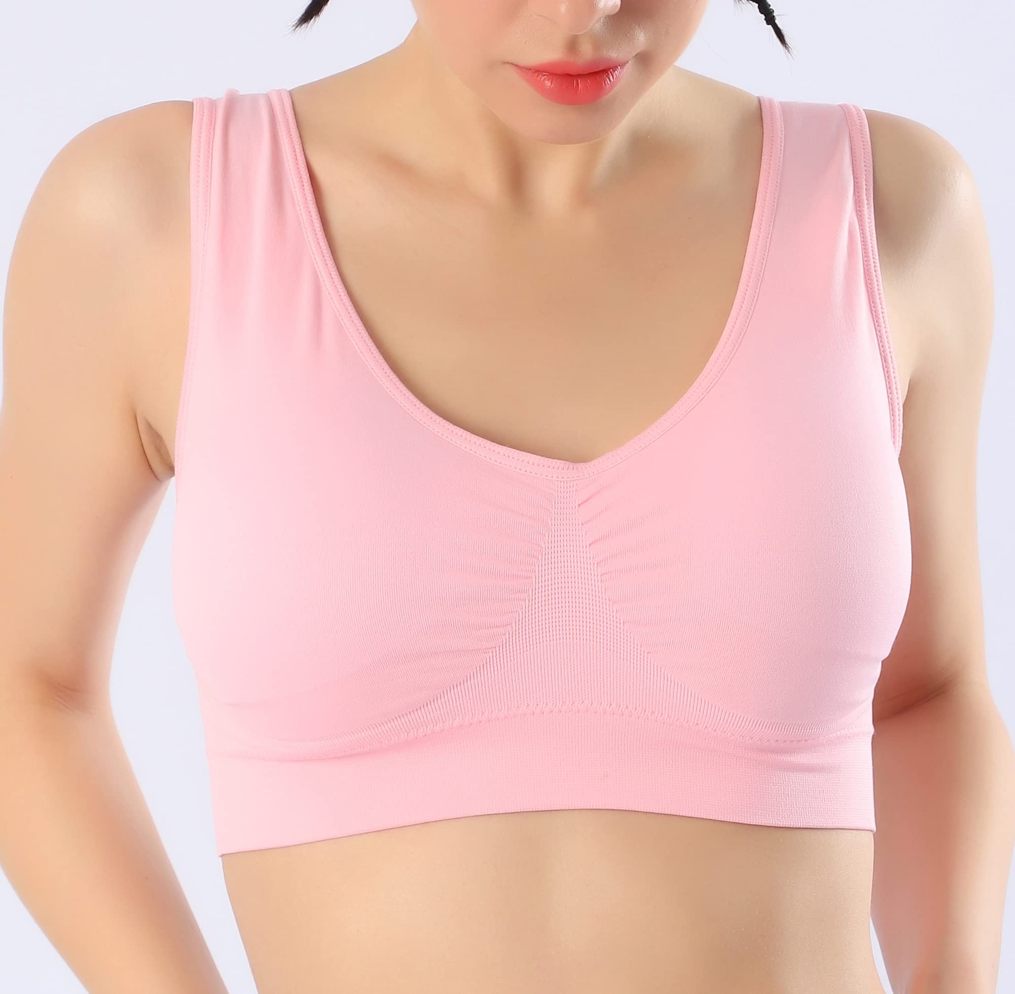 AKAMC Women's Wireless Sports Bra - Post Surgery Support Bra for Yoga, Running & Gym Workouts - Comfortable Activewear for Fitness & Daily Wear
