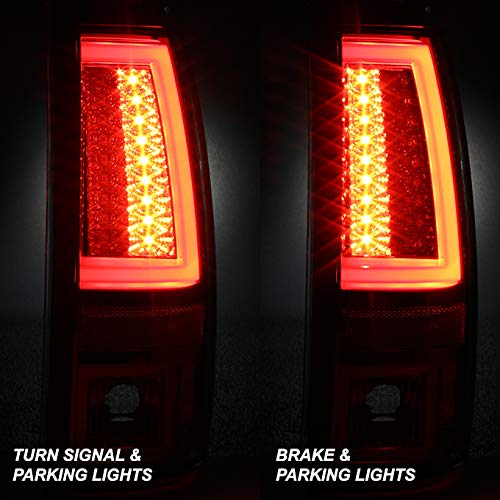 AKKON Red Clear LED Tail Brake Lights + LED 3rd Cargo Lamp for 1999-2003 Chevy Silverado & GMC Sierra Trucks - Waterproof, Easy Installation, Enhanced Visibility for Night Driving & Off-Road Adventures
