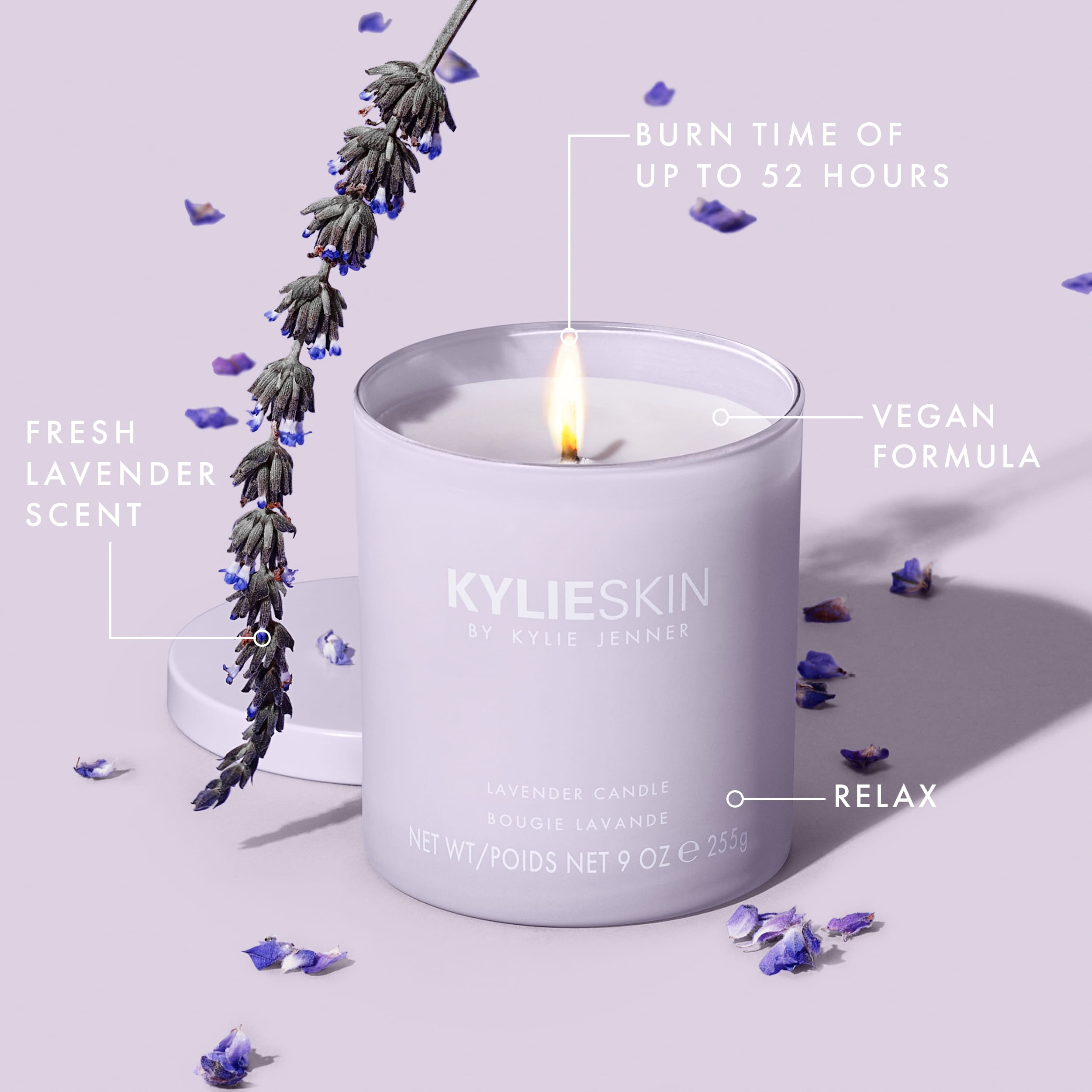 Lavender Scented Soy Wax Candle - Natural Aromatherapy for Relaxation & Stress Relief - Perfect for Bedroom, Bathroom & Meditation Spaces