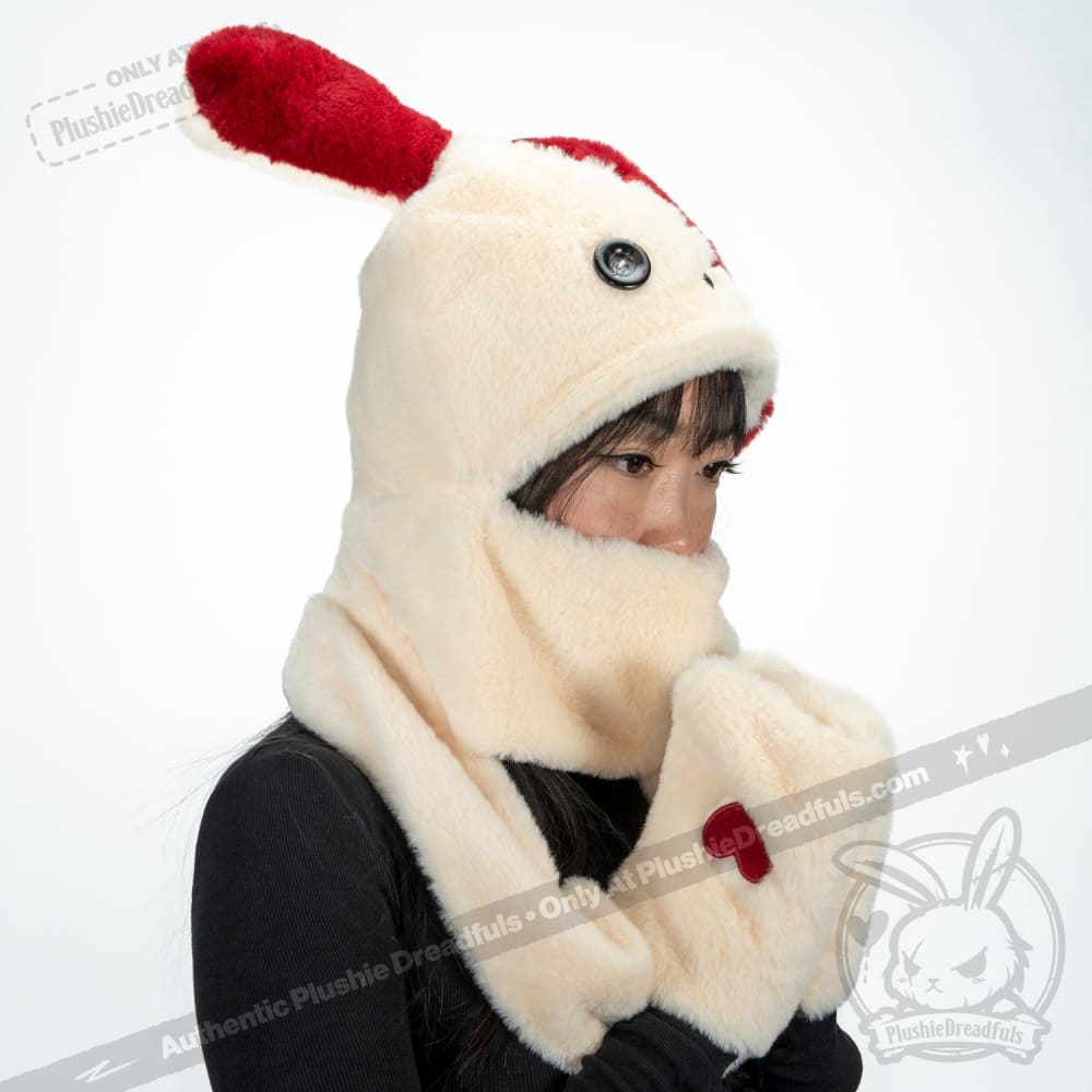Scoodie Dreadful Love Rabbit Scarf Hoodie - Cozy Winter Wear for Women | Cute Animal Print Fashion Accessory | Perfect for Cold Weather, Outdoor Activities & Casual Style