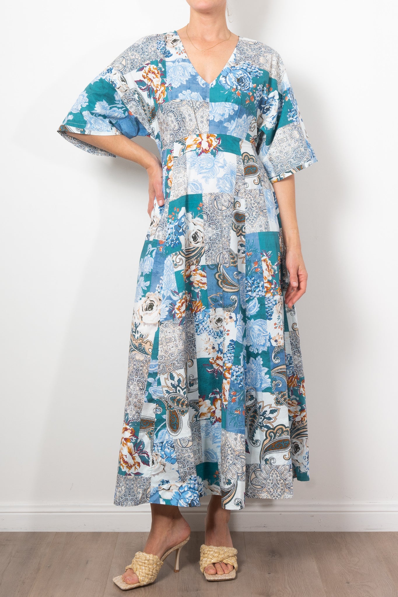 Kinney Ellis Patchwork Dress - Stylish Boho Floral Print Maxi Dress for Women | Perfect for Summer Vacations, Beach Parties & Casual Outings