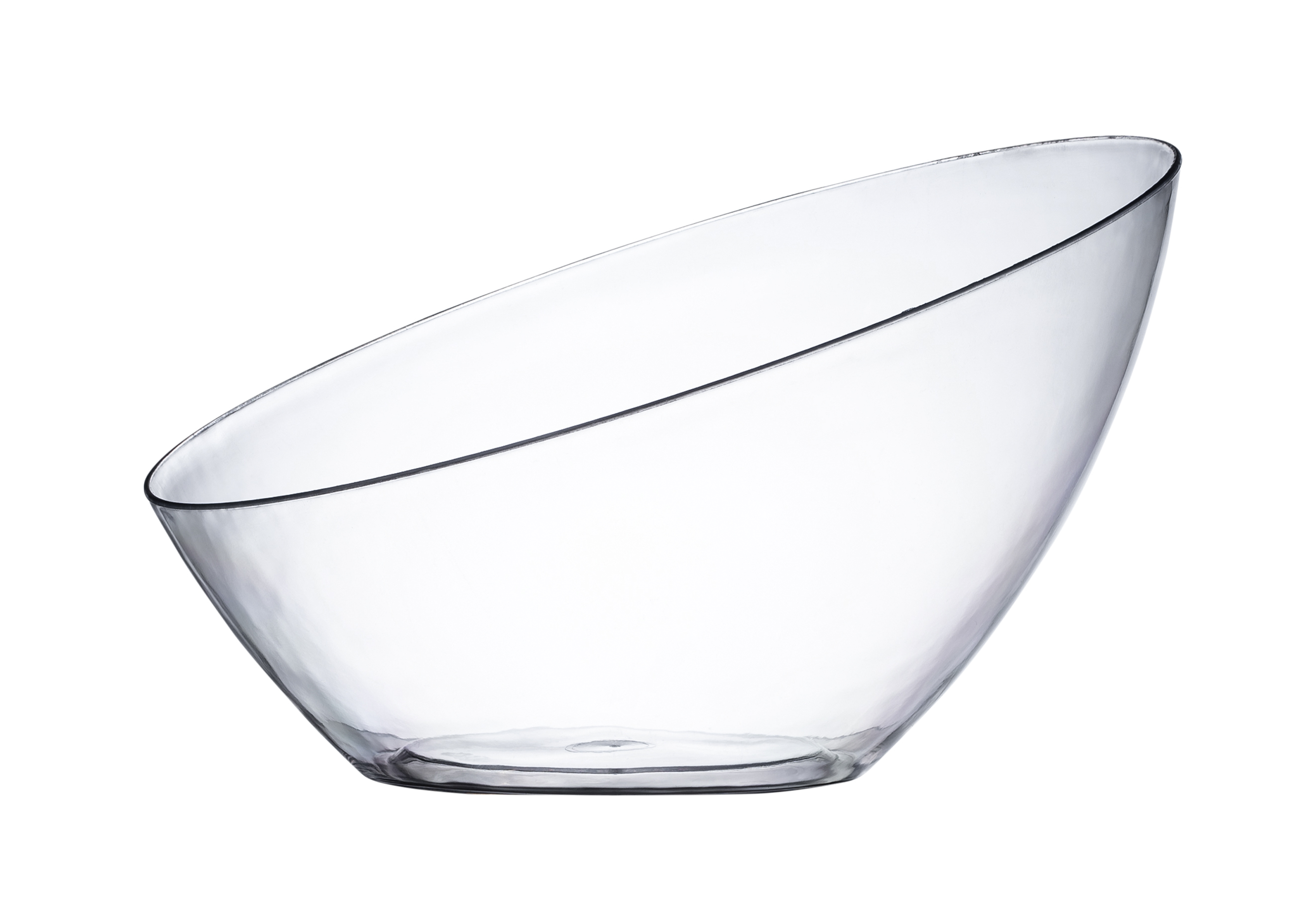 5-Pack Clear Angled Plastic Serving Bowls - Durable Salad, Snack & Dessert Bowls for Parties, Picnics & Home Entertaining