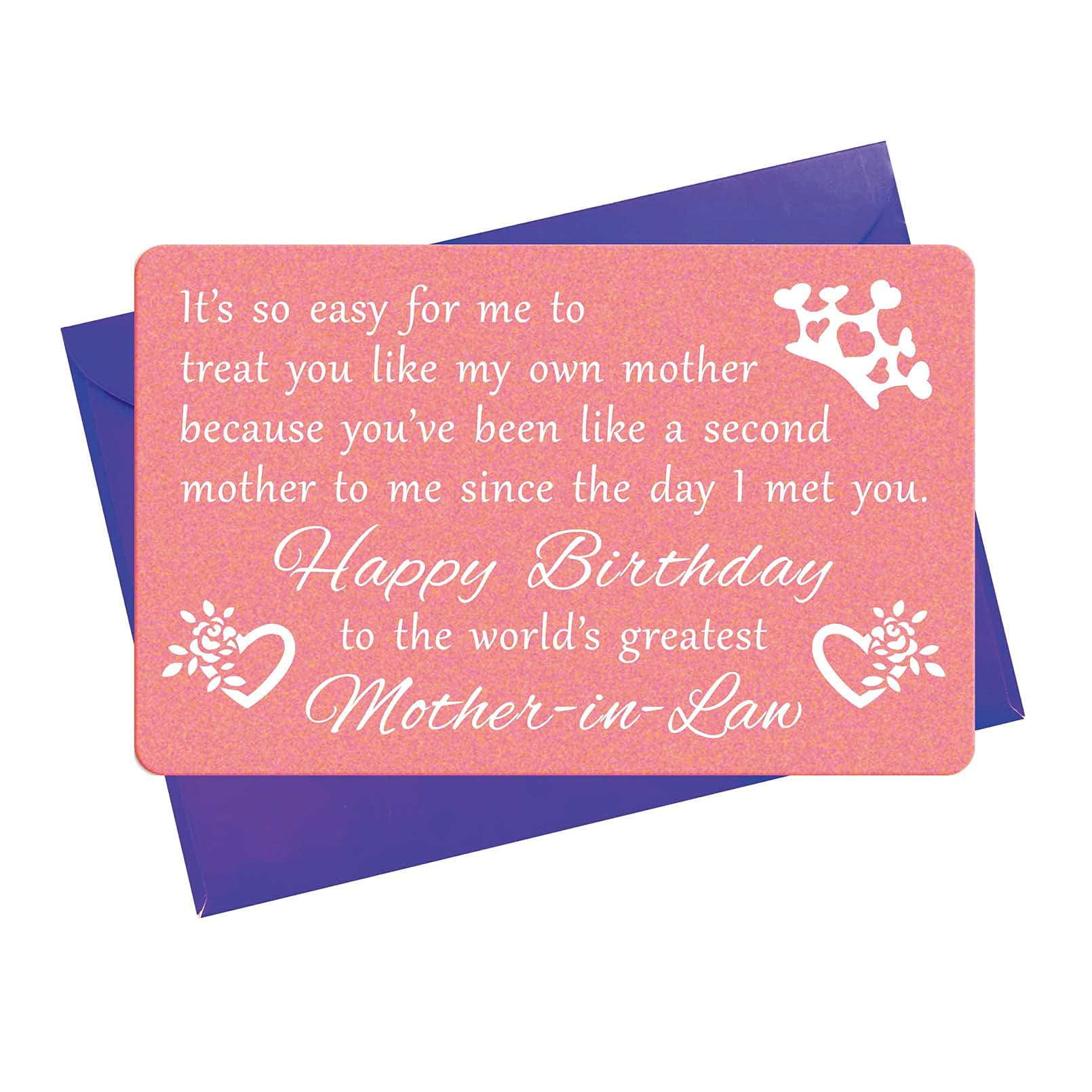 Engraved Wallet Card - Birthday Gift for Mother-in-Law | Thoughtful Present for Special Occasions
