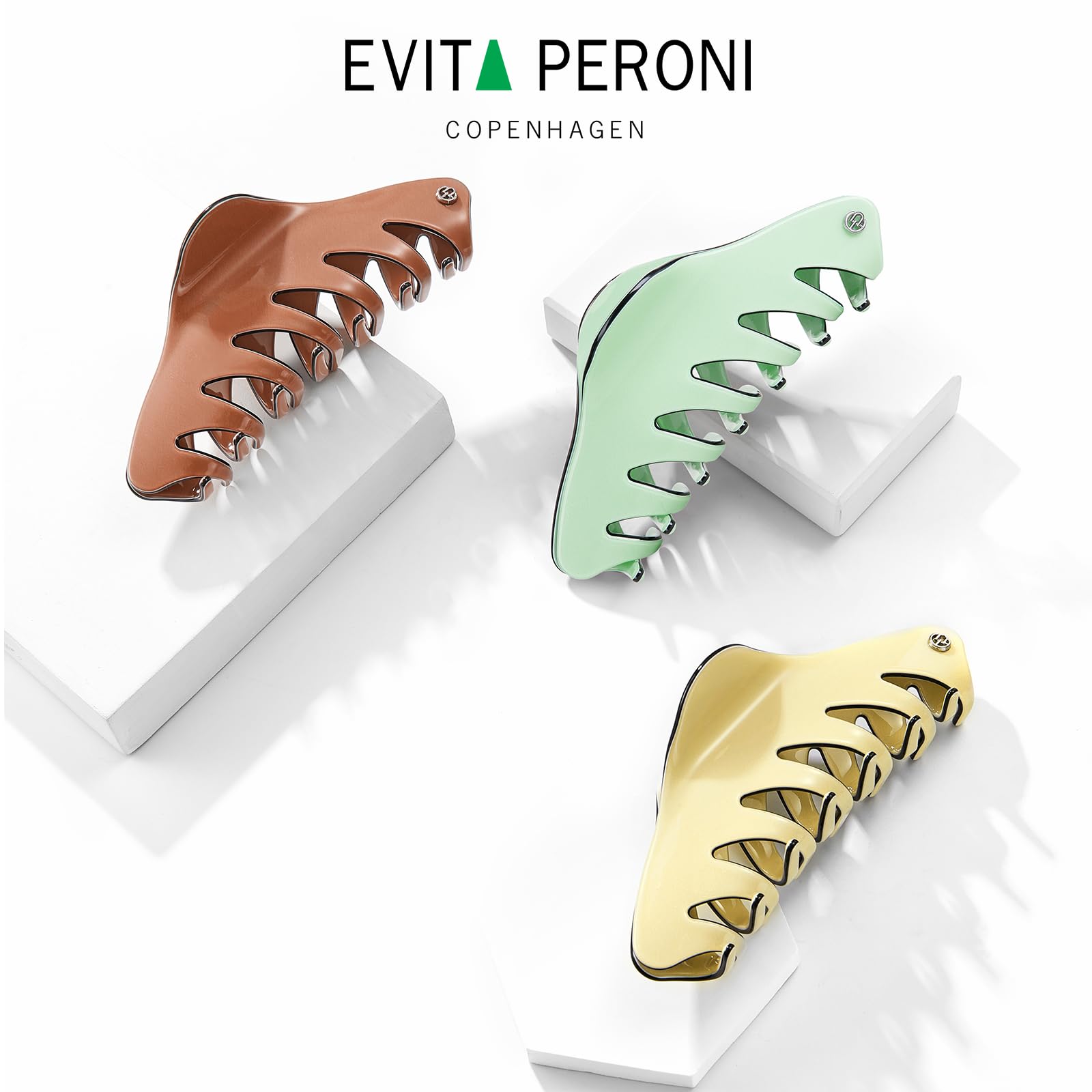 EVITA PERONI Large Hair Claw Clips for Women - 4.7 Inch Strong Hold Hair Clips for Thick & Curly Hair - Durable Jaw Clips Hair Accessories for Ponytail, Bun & Updo Hairstyles