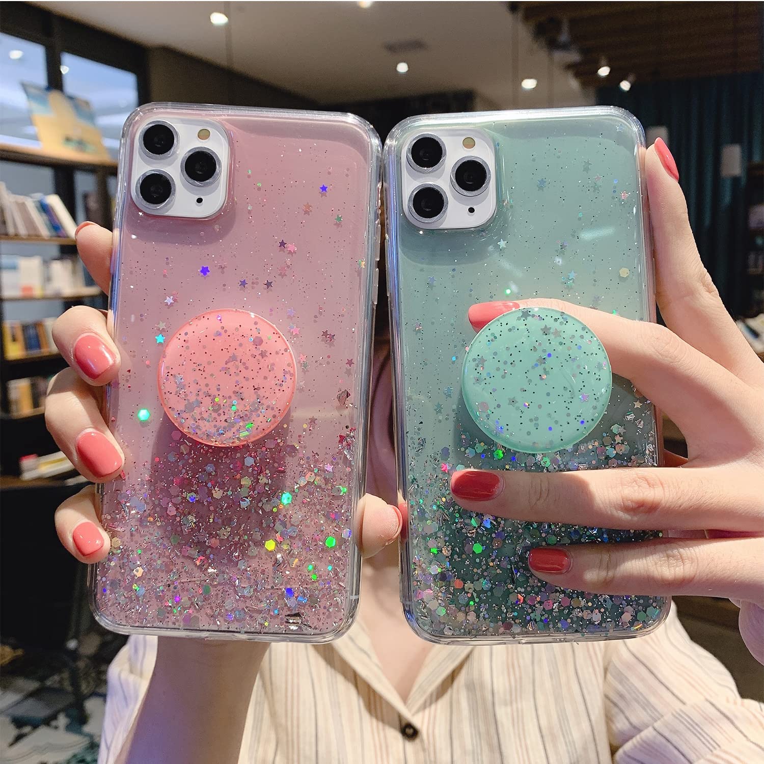 Sparkle Glitter iPhone 11 Case for Women & Girls - Cute Bling Protective Cover with Ring Kickstand | Soft Shockproof Shell for iPhone 11 (6.1 Inch) Silver | Perfect for Daily Use, Work & Party Accessories