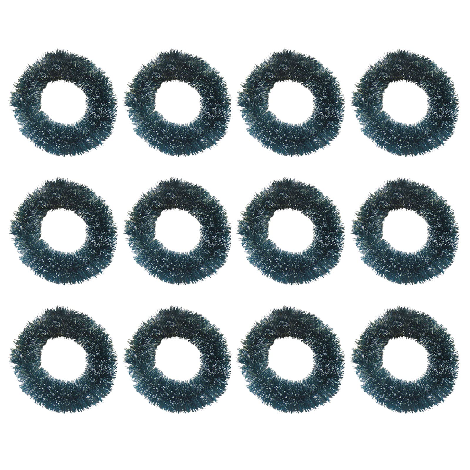 Babody Mini Candle Ring Wreath - 12Pcs Christmas Candle Decorations, Small Wreath Candle Holders, Tea Leaf Candle Rings & Napkin Rings for Holiday Table Decor (Blue Green) - Perfect for Christmas Dinner, Party Centerpieces & Festive Home Decor