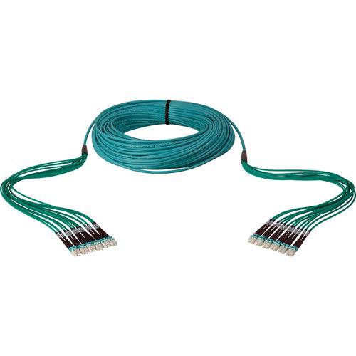 Camplex 12 Channel OM3 Multimode Plenum Fiber Optic LC Cable - 200 Feet for High-Speed Data Center, Server Room & Office Network Installations