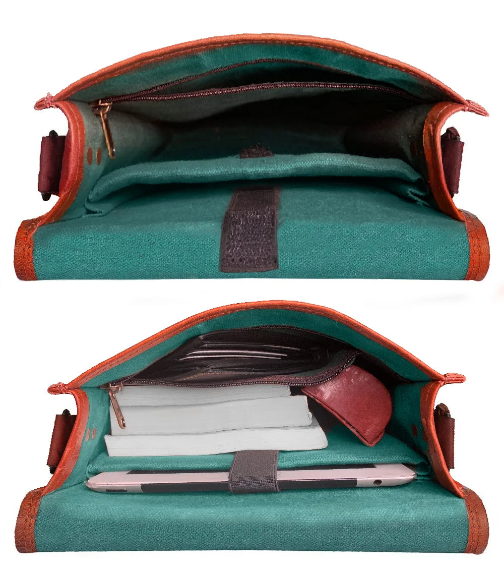 Zeus 11 Leather Crossbody Bag for iPad & Tablet - Stylish Messenger Purse for Work, Travel & Daily Commute