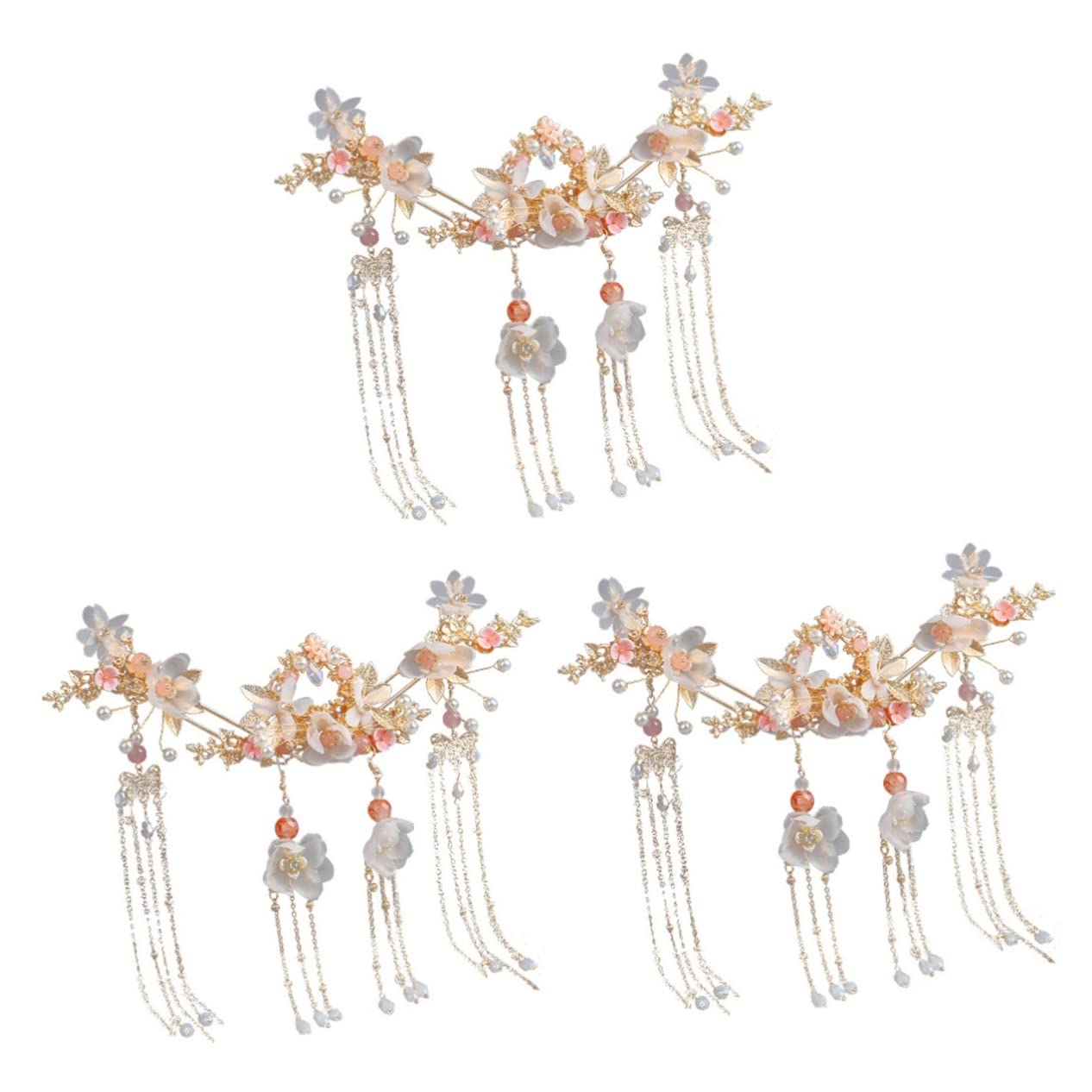 Beavorty 9-Piece Bridal Hair Clip Set - Chinese Hair Sticks, Bun Pins, Tassel Hair Pins & Flower Hair Accessories for Women | Wedding, Prom, Party & Special Occasion Hairstyles