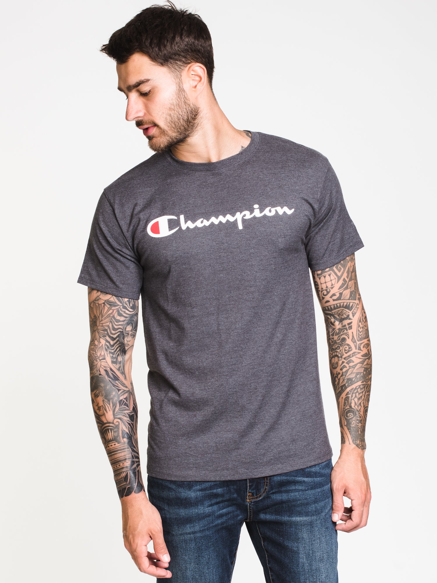 Champion Graphic Short Sleeve T-Shirt for Men & Women - Soft Cotton Casual Tee - Clearance Sale - Perfect for Gym, Streetwear & Everyday Outfits