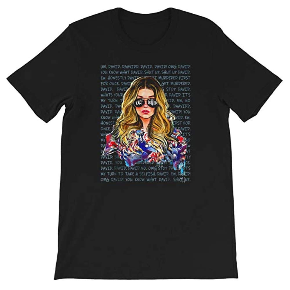 Ew David Alexis Rose T-Shirt | Schitt's Creek Inspired Novelty Tee | Short Sleeve Casual Top for Fans | Perfect for TV Show Parties & Pop Culture Events