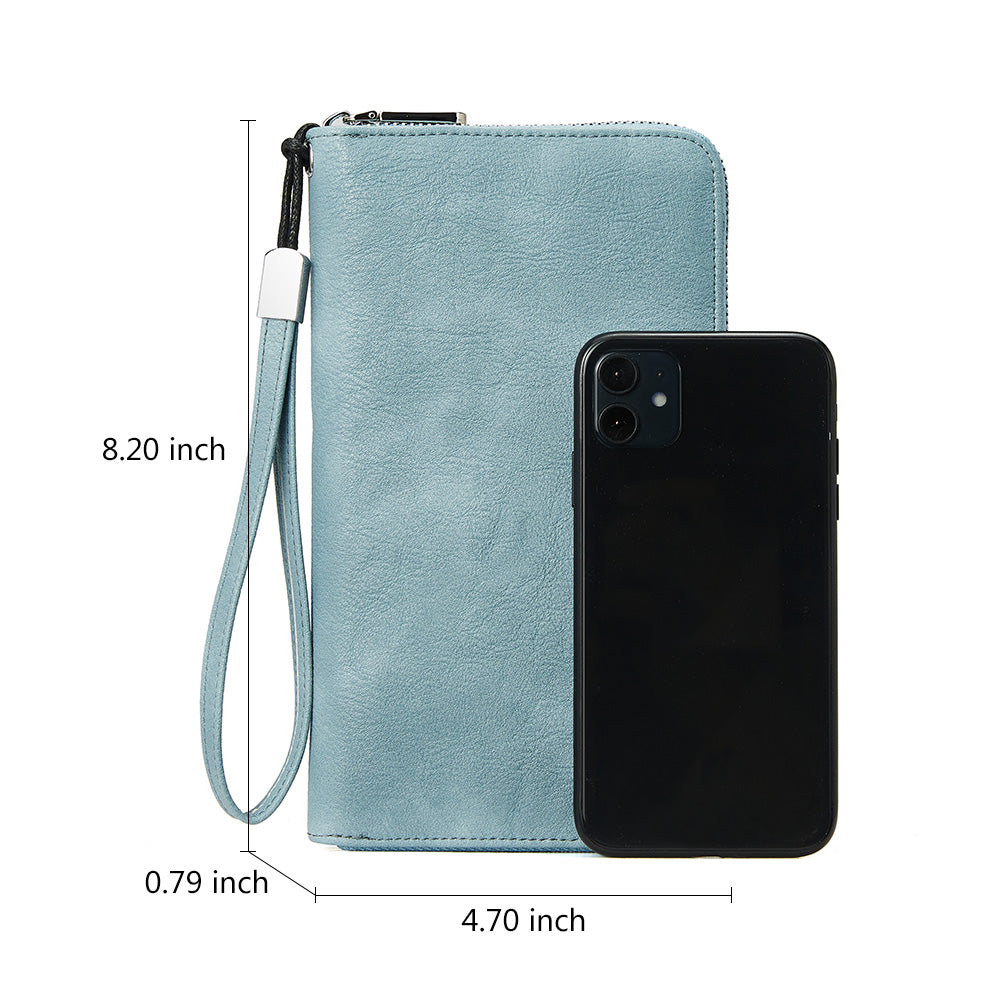 Rozenn RFID Blocking Wallets with Checkbook Holder & Zipper – Slim Leather Wallet for Women – Perfect for Travel, Business & Everyday Use