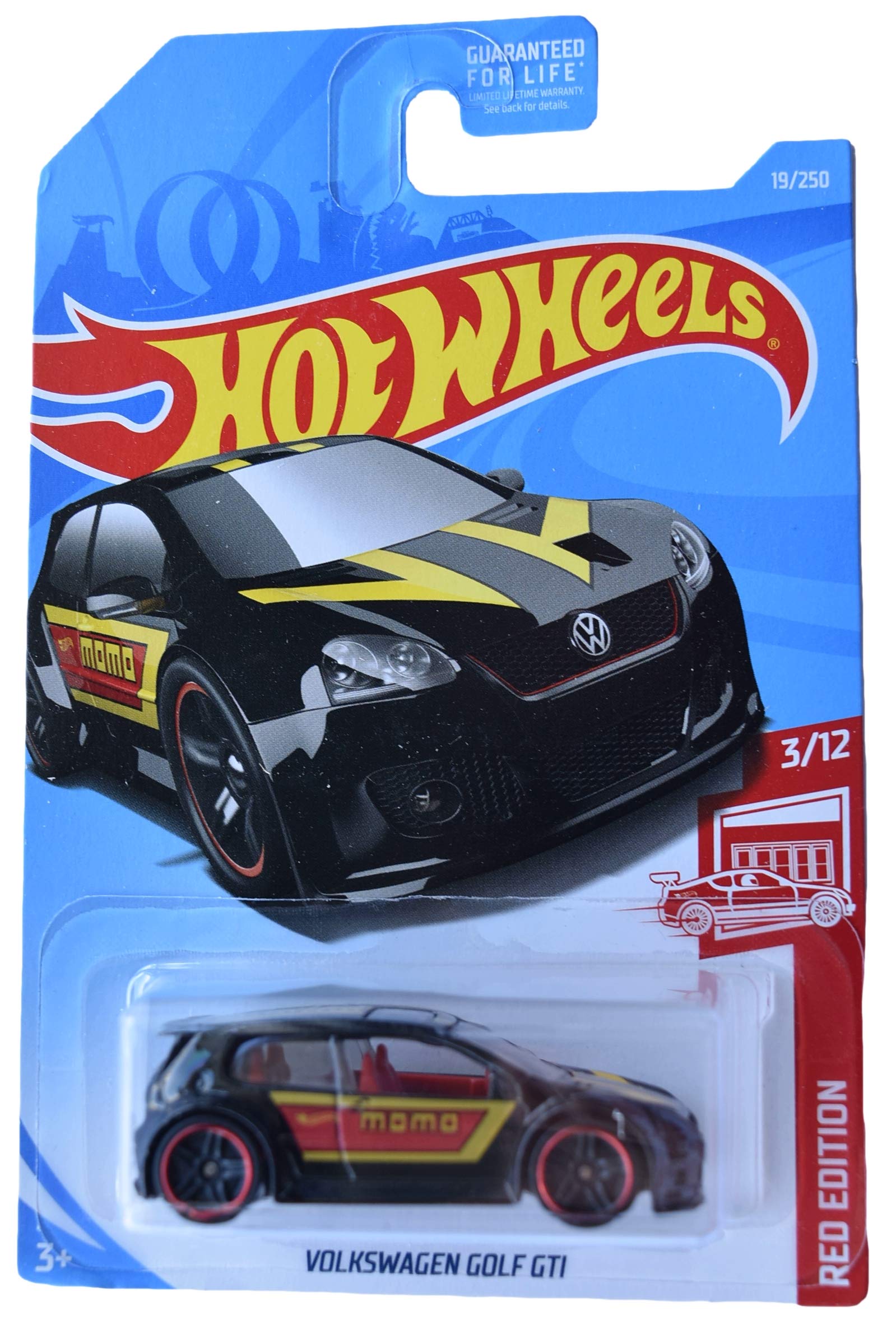 Mattel Hot Wheels Red Edition VW Golf GTI 1:64 Scale Die-Cast Car - Limited Edition 3/12 Black Collectible Toy for Kids & Adults - Perfect for Display, Racing Tracks & Gift Giving
