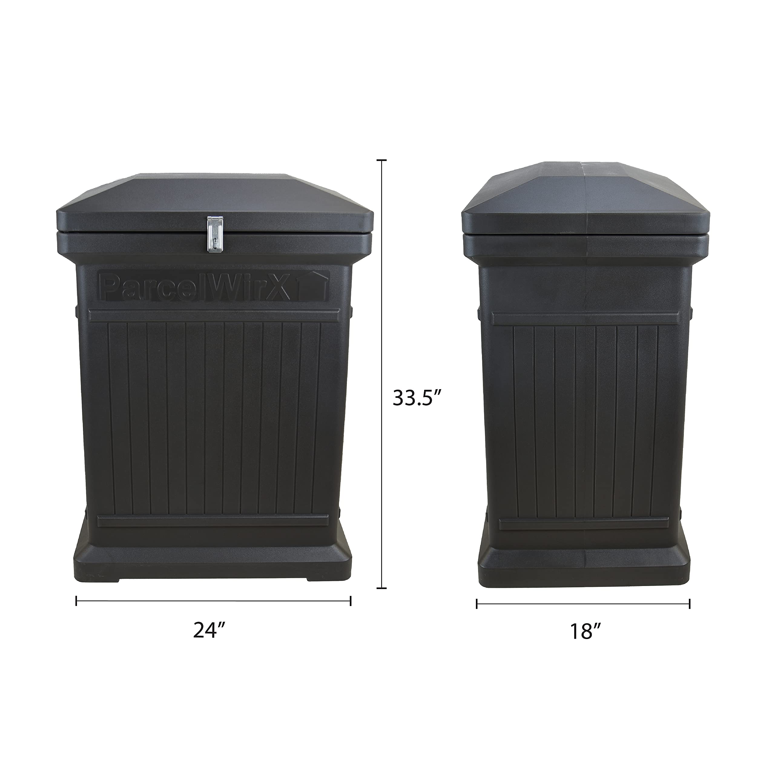Premium Vertical Storage Cabinet - Lockable Package Delivery Box with Hinged Lid & Smart Lock, Graphite | Secure Mail & Parcel Storage for Home, Office & Apartments | Weatherproof Outdoor Package Drop Box