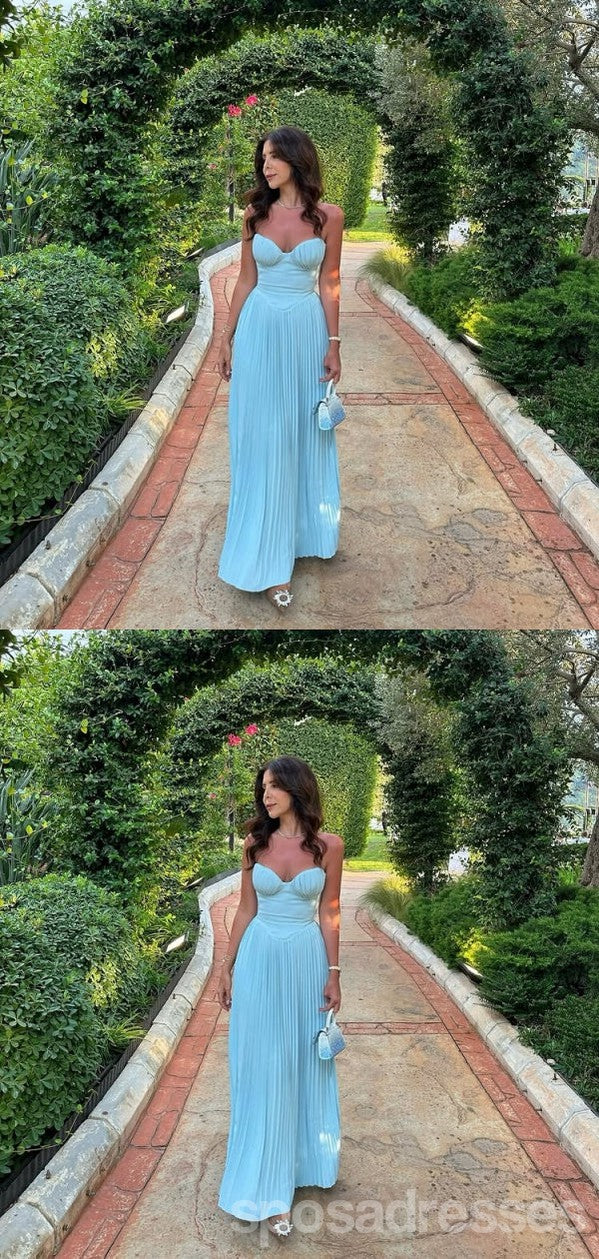 Elegant Blue A-Line Sweetheart Neckline Long Prom Dress for Women | Formal Evening Gown 13850 | Perfect for Homecoming, Wedding Guest & Special Occasions