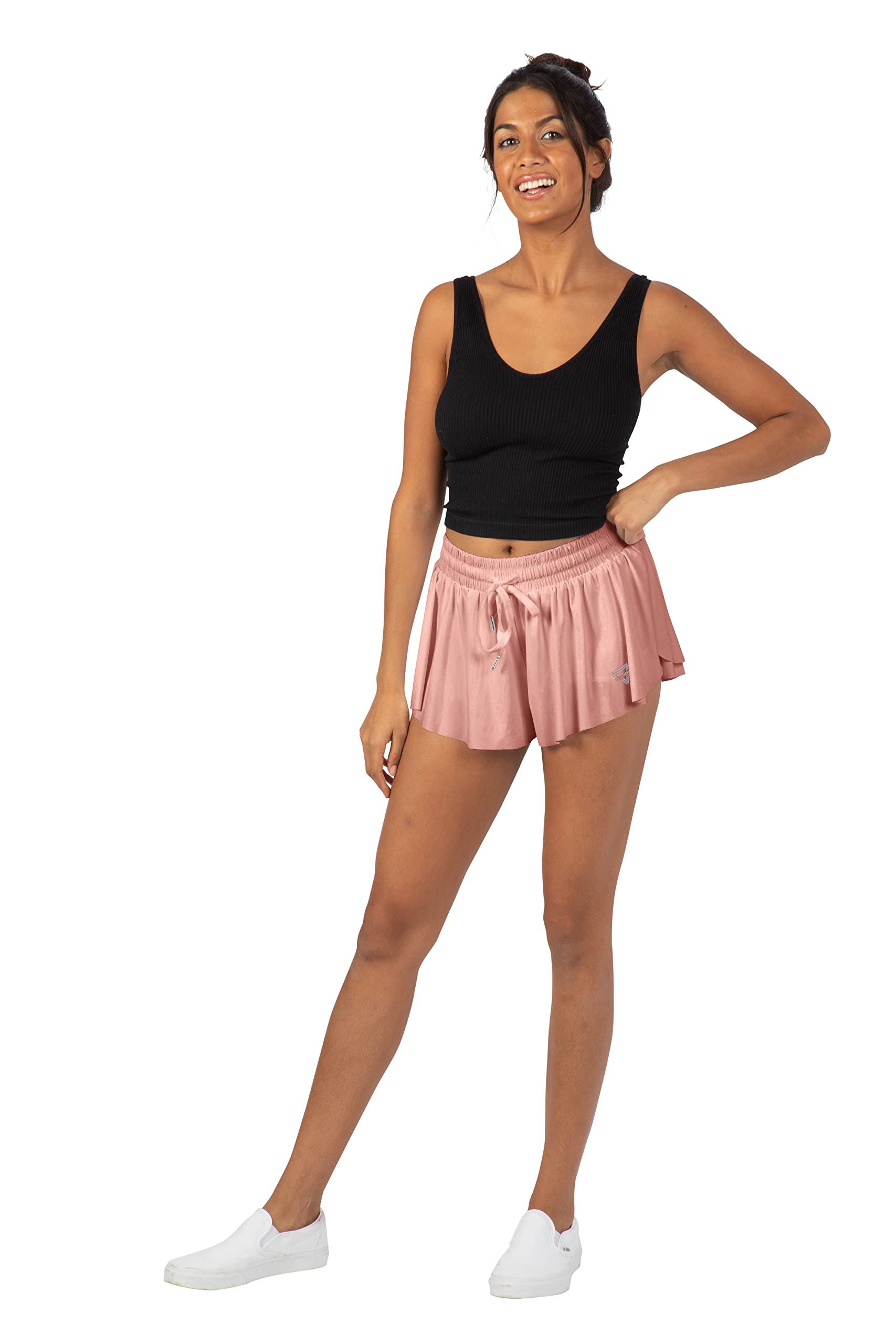 2-in-1 Flowy Fitness Shorts for Women - Quick Dry Comfortable Workout Shorts with Drawstring Waist | Perfect for Yoga, Running & Gym Training
