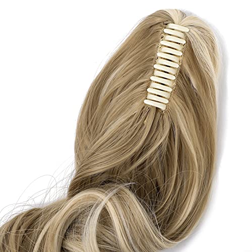 Clip-in Ponytail Hair Extension with Claw Clip - Natural Looking Hairpiece for Instant Volume & Length - Perfect for Parties, Weddings & Everyday Styling