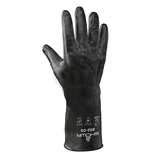 SHOWA Size 11 Black 12 mil Viton Chemical Resistant Gloves - Heavy Duty Protection for Industrial Work, Laboratory Safety & Hazardous Material Handling