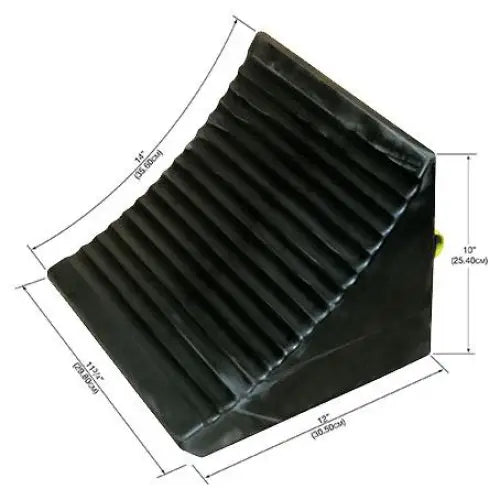 AME 15301 Heavy Duty Big Black OTR Wheel Chock for Trucks & Trailers - Secure Parking & Loading Dock Safety Solution