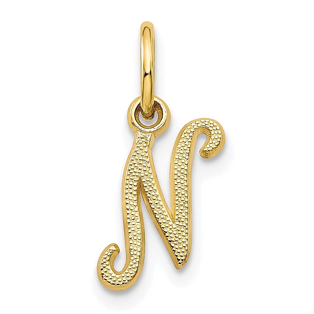 10K Yellow Gold Initial Monogram Letter N Charm Necklace for Women - Personalized Name Pendant Jewelry Gift for Her - Perfect for Birthdays, Anniversaries & Special Occasions