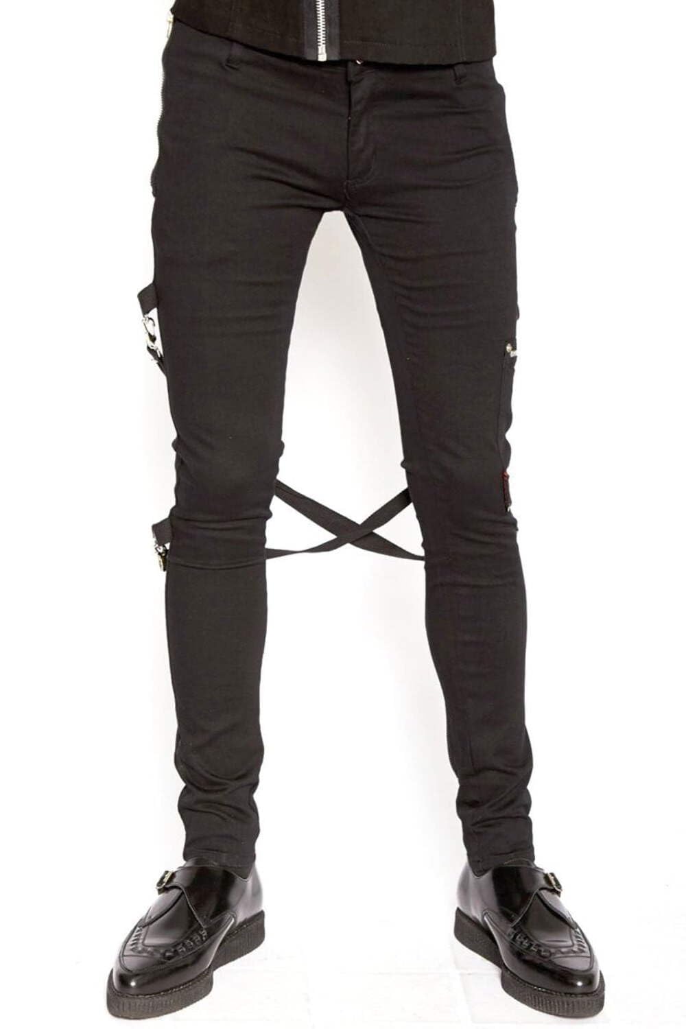 Tripp Chaos Bondage Pants for Women & Men - Gothic Punk Rock Style with Adjustable Straps & Buckles (Black) - Perfect for Concerts, Halloween & Alternative Fashion
