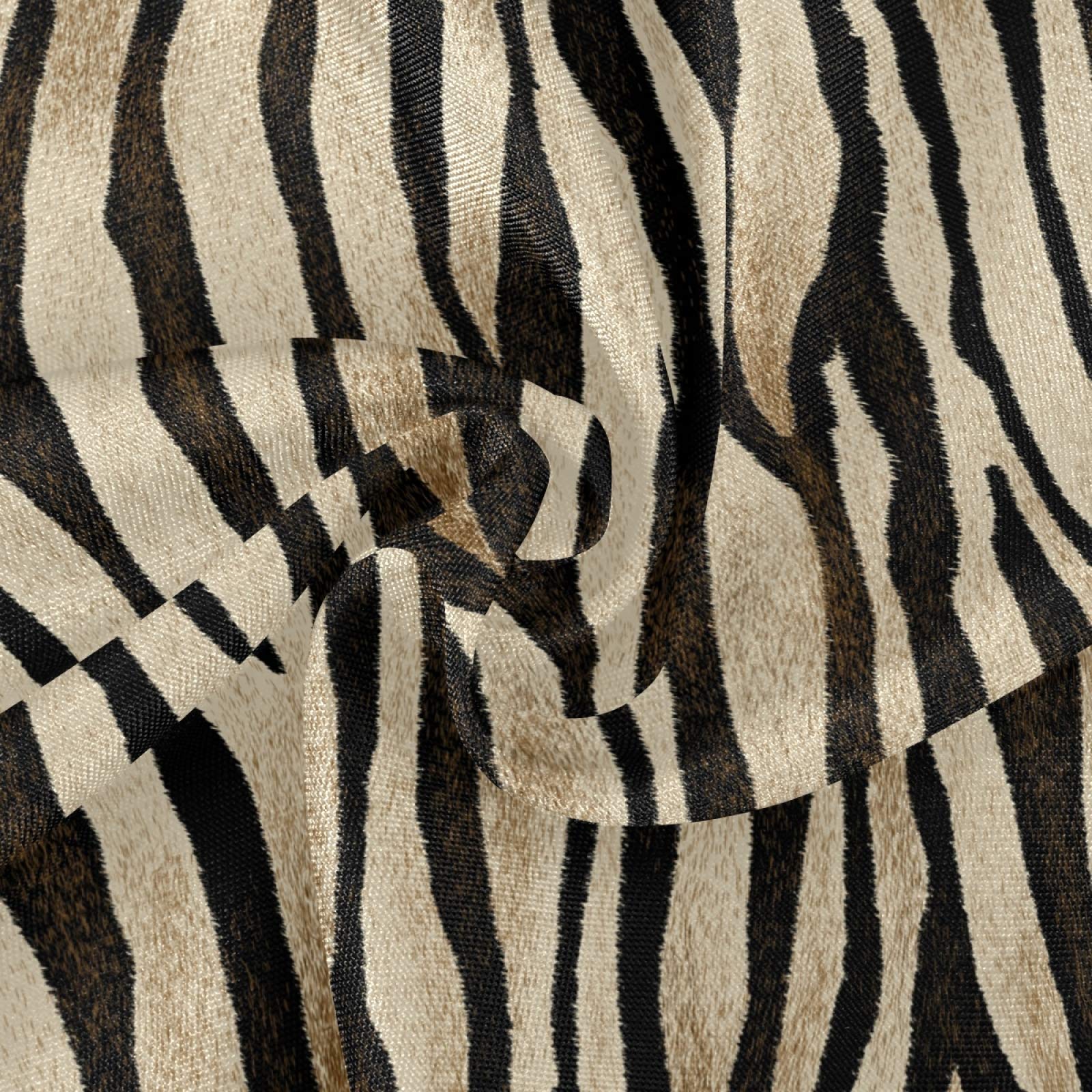 Vintage Zebra Print 60 x 60 Inch Round Tablecloth - Elastic Anti-Wrinkle Table Cover for Dining, Kitchen & Parties | Perfect for Birthday Celebrations, Wedding Receptions & Holiday Gatherings
