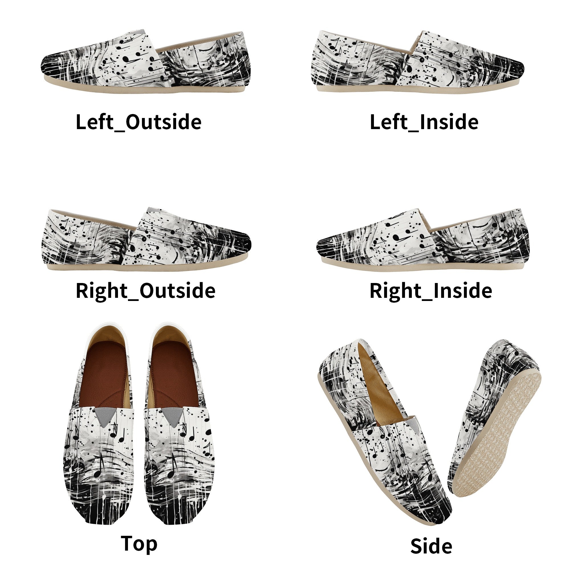 Stylish Music Notes Casual Shoes for Men & Women - Comfortable Walking Sneakers for Daily Wear, Music Lovers & Gift Ideas