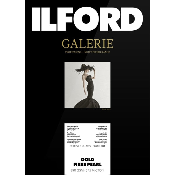 Ilford Galerie Gold Fibre Pearl 290gsm Premium Photo Paper - A2 Size 42cm x 59.4cm - 25 Sheets Pack - Perfect for Fine Art Printing, Photography Exhibitions & Professional Presentations