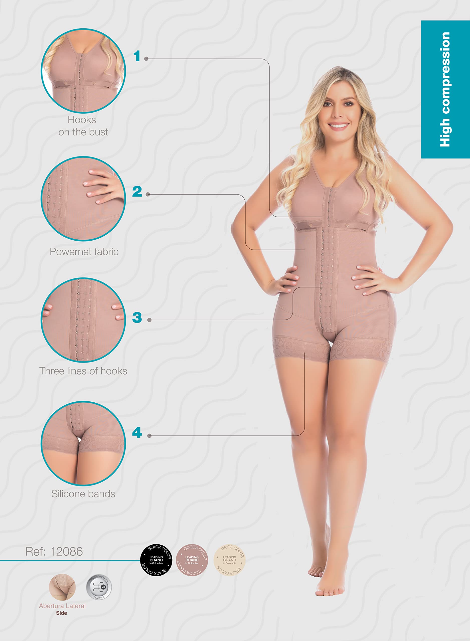 DELIÉ High Compression 086 Shapewear for Women - Tummy Control Colombian Fajas Moldeadoras with Extra Firm Support | Perfect for Postpartum Recovery, Weight Loss & Special Occasions