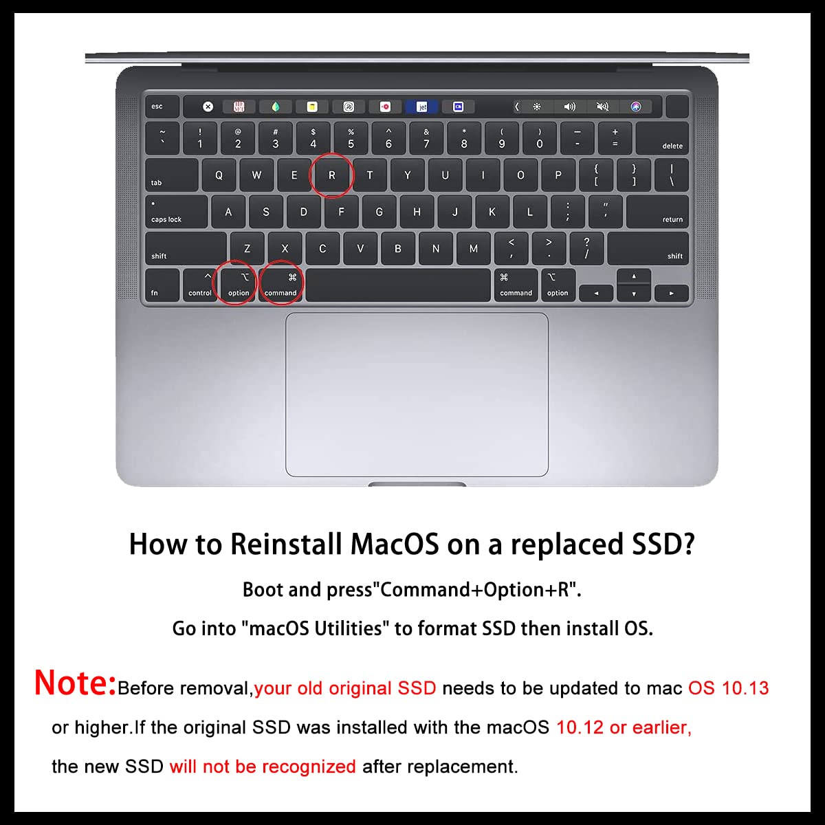 1TB SSD M.2 NVMe PCIe Gen 3.0x4 Internal Solid State Drive for MacBook Pro A1708 (2016-2017 Non-Touch Bar) - High Speed Storage Upgrade for Faster Boot & Apps | Compatible with MacOS & Windows Laptops