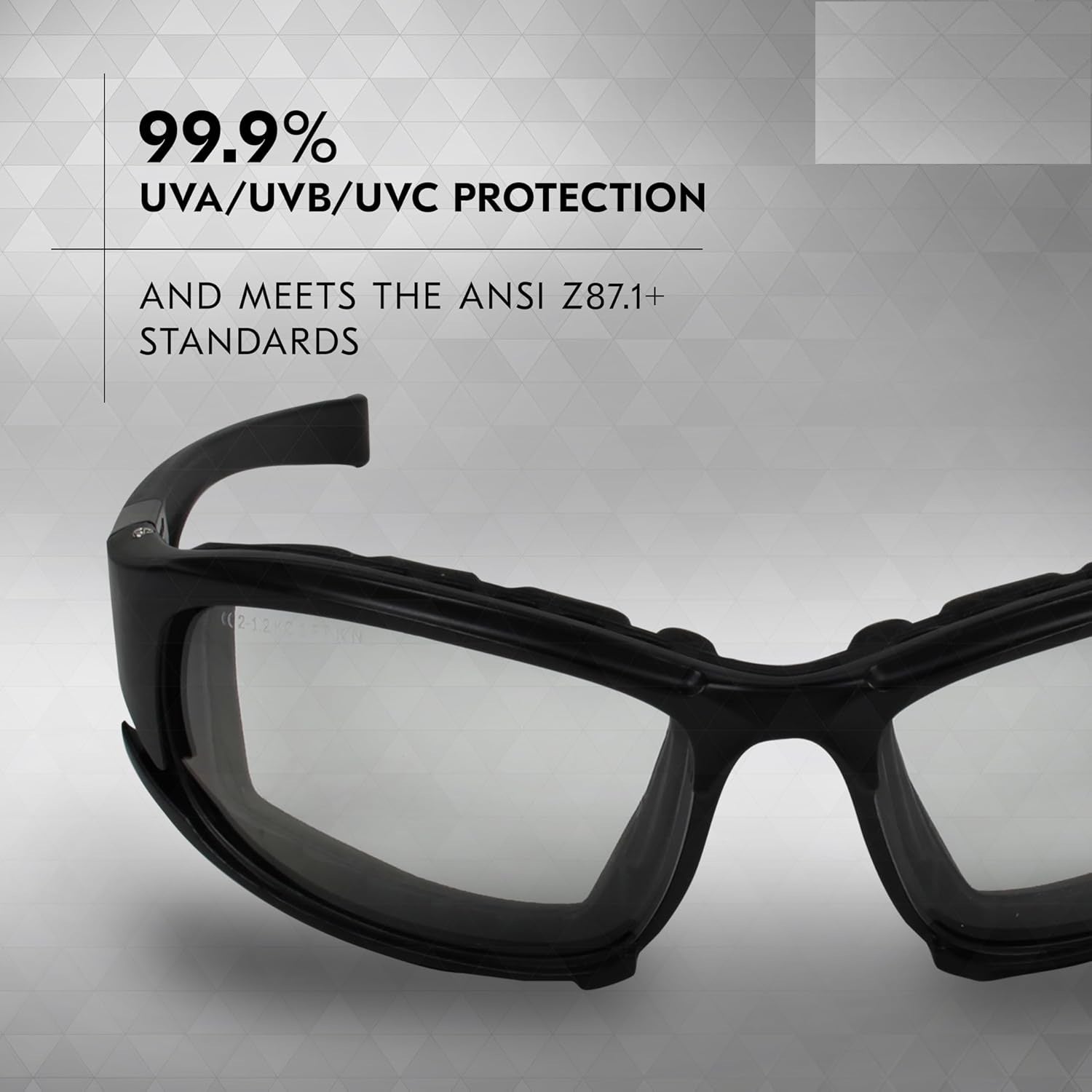 Safety Glasses with Clear Anti-Fog Lens - Interchangeable Temples & Adjustable Head Strap - Perfect for Construction, Lab Work, and DIY Projects