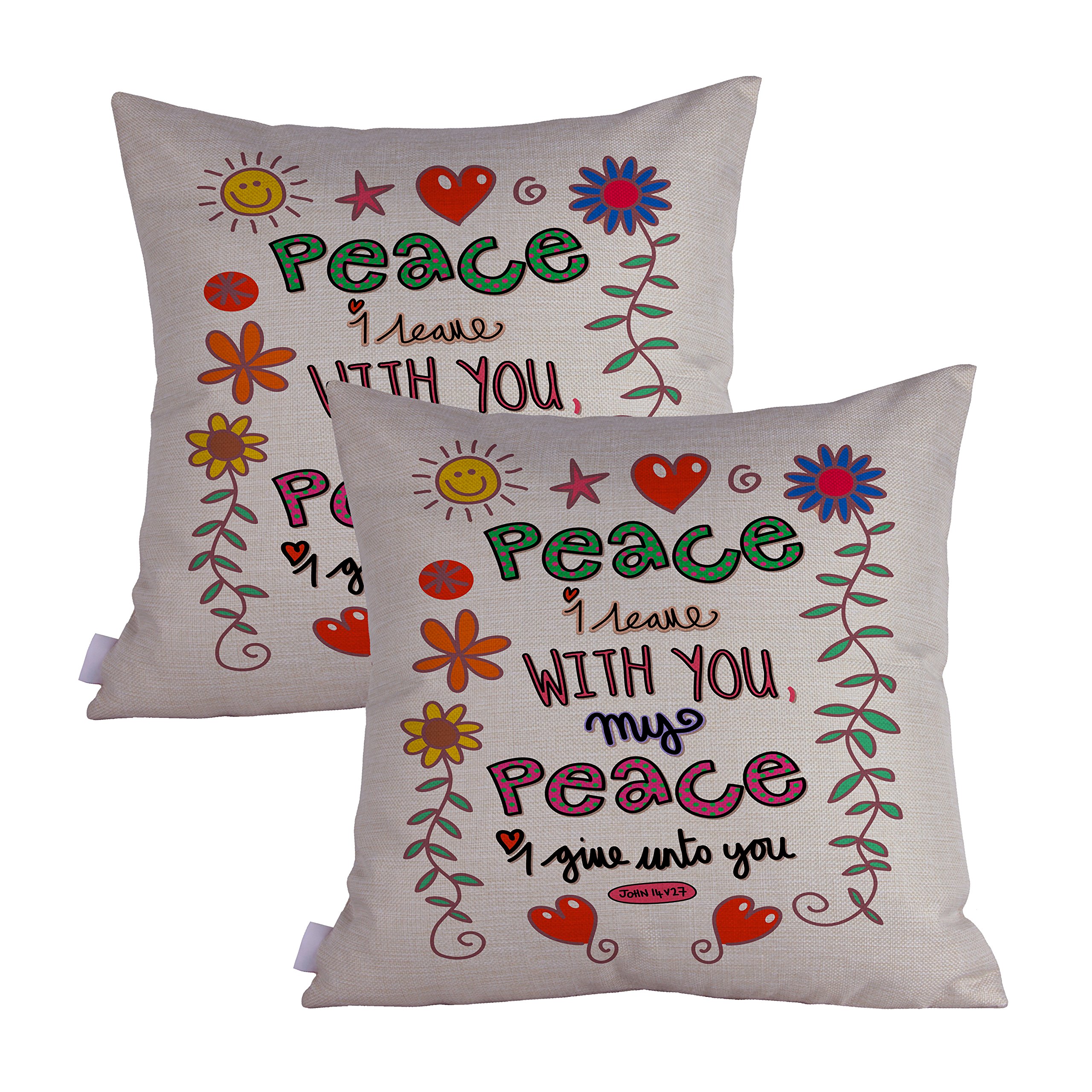 Christian Bible Verse Throw Pillow Cover 19.75x19.75in - Home Decor Gift