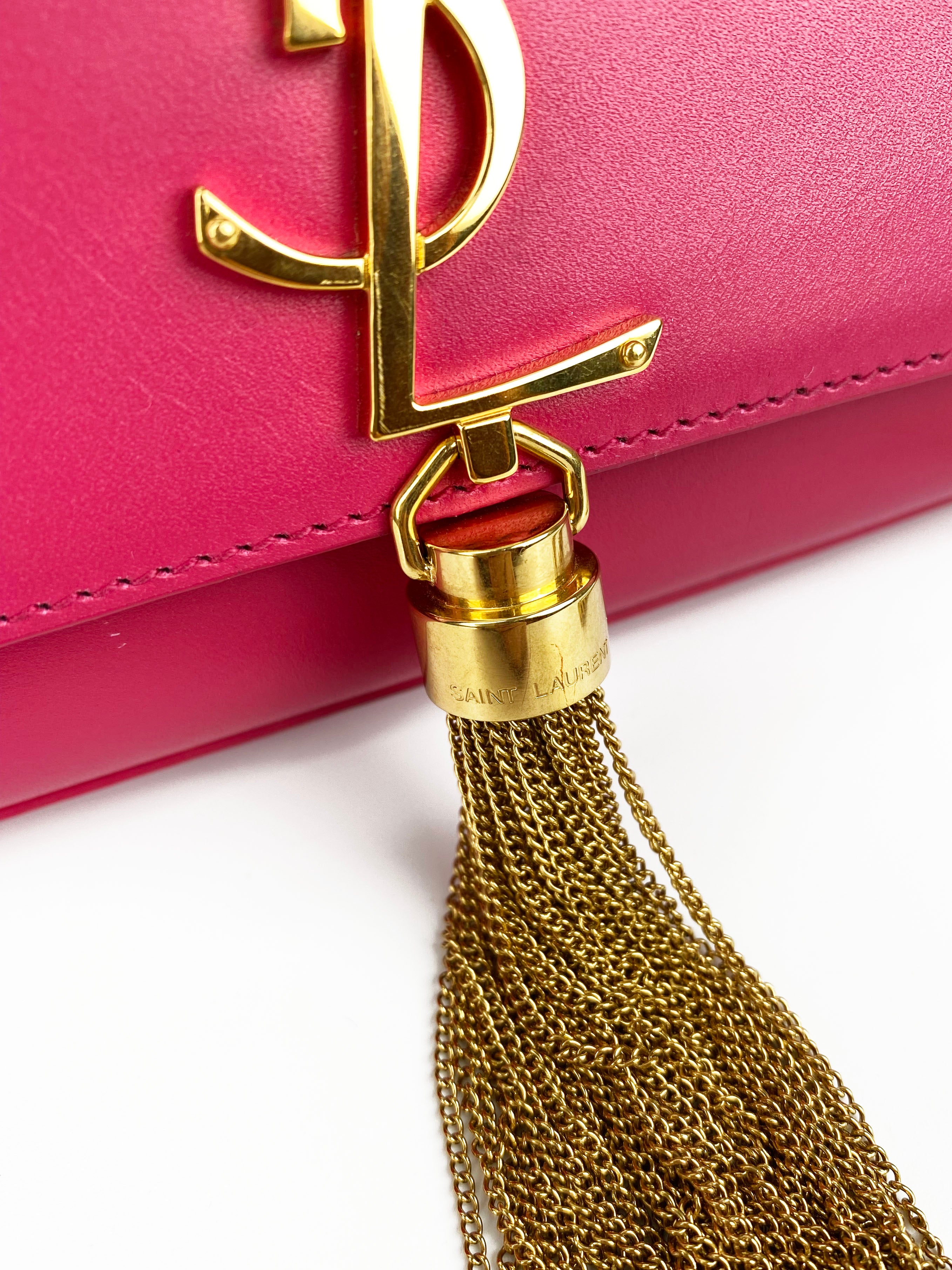 Saint Laurent Small Hot Pink Kate Bag - Luxury Crossbody Purse for Women | Perfect for Evening Parties, Date Nights & Special Occasions