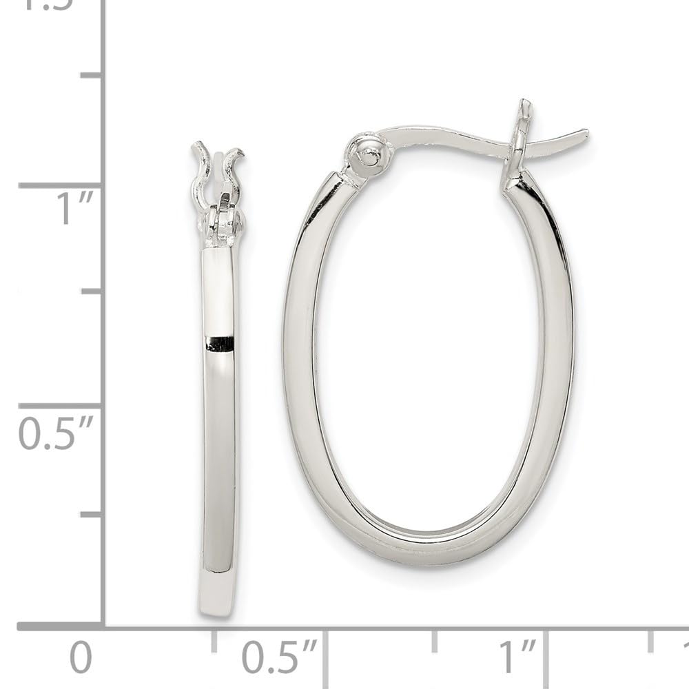 Diamond2Deal 925 Sterling Silver Square Hoop Earrings for Women - 1.02 Inch Length, 0.67 Inch Width - Hypoallergenic Fashion Jewelry - Perfect for Parties, Weddings & Everyday Wear