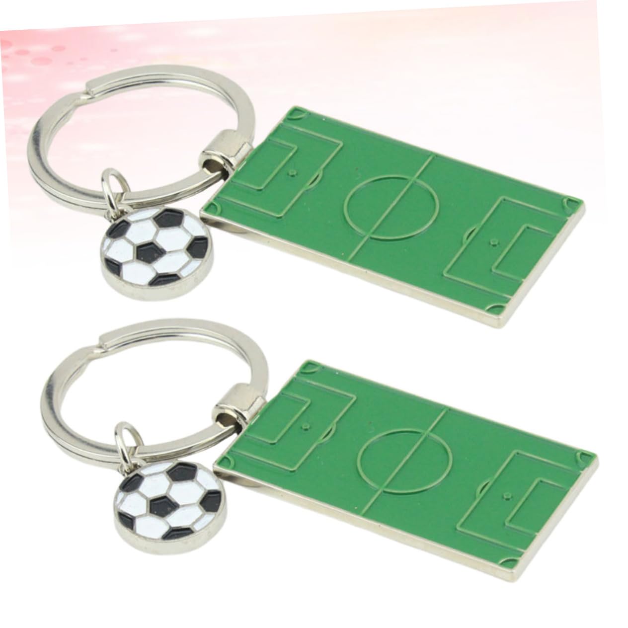 GAROZATION 2-Pack Mini Football Field Keychain - Zinc Alloy Sports Pendant for Keys, Backpacks & Gifts - Perfect for Football Fans, Players & Coaches - Great for Game Day, Fan Gear & Team Spirit