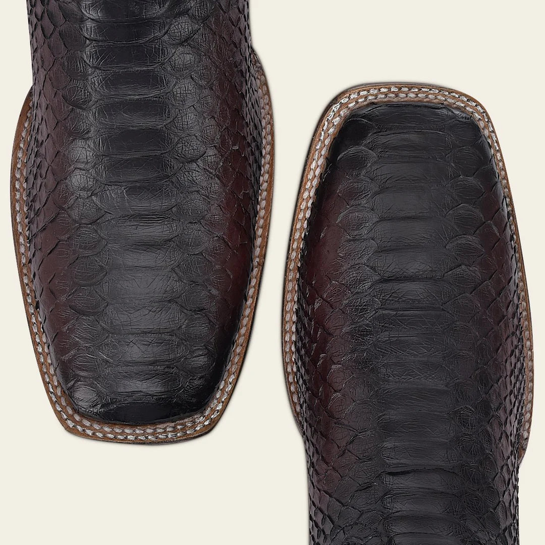 Authentic Men's Western Cowboy Boots - Cuadra Wine Red Python Leather Rodeo Style for Country Dancing, Horseback Riding & Casual Wear