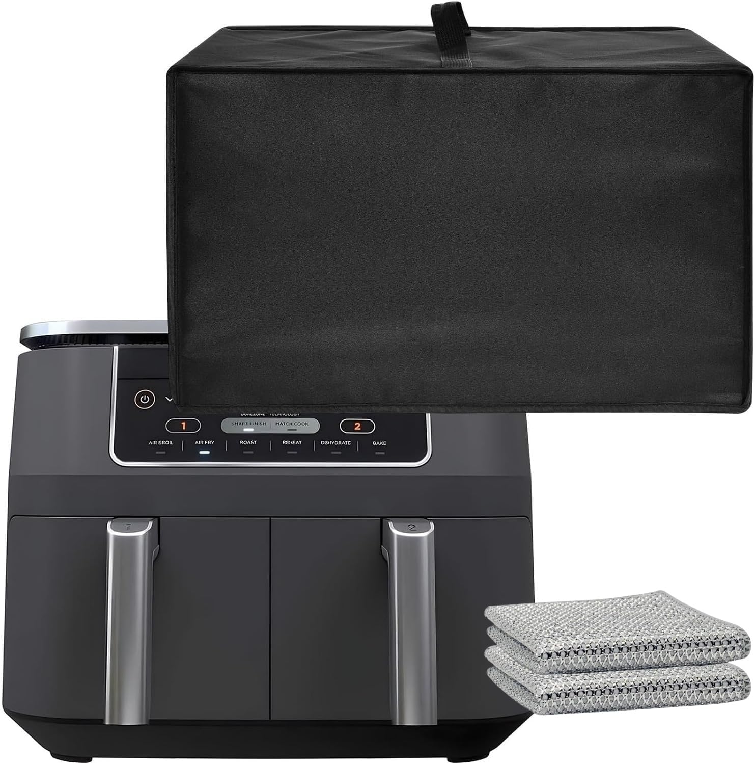 Heat-Resistant Waterproof Dust-Proof Air Fryer Cover - Compatible with Ninja DZ201 Foodi 8 Quart, DZ401 Foodi 10 Quart, DZ550 & COSORI 9 Qt (19.3