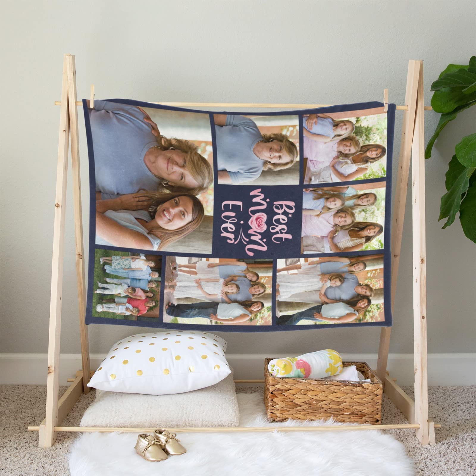 **Personalized Photo Blanket for Women - Custom Retirement Gift for Mom, Her - Soft Flannel Throw with Text & Pictures - 30x40 inches (70x100cm) - Great for Christmas, Get Well Soon, or Special Occasions**